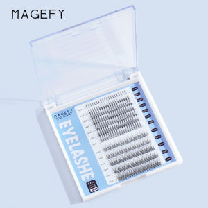 Bộ lông mi giả MAGEFY 5-12mm gắn trên dưới kiểu chữ A đuôi cá trang điểm tự nhiên 240 chùm