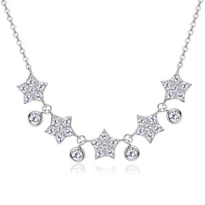 D1.53CT Moissanite Diamond Star Necklace for Girls 925 Sterling Silver 14k Gold Plated Fine Jewelry Christmas 2025 New Year Gift Moissanite Necklace For Women