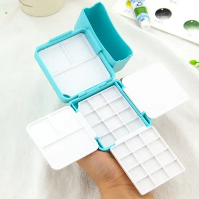 TAMARAH Subpackage Design Mini Portable Painting Box Compact Portable Watercolor Paint Palette Drawing Accessories Removable 12/24 Grids Palette Travel Use
