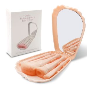 5 In 1 Shells Makeup Brush Mirror Box Cosmetic Mirror And Makeup Brush Set
