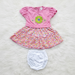 Dress Bayi Anak Tangan Pendek Motif Bunga Matahari Syifana ZDS27