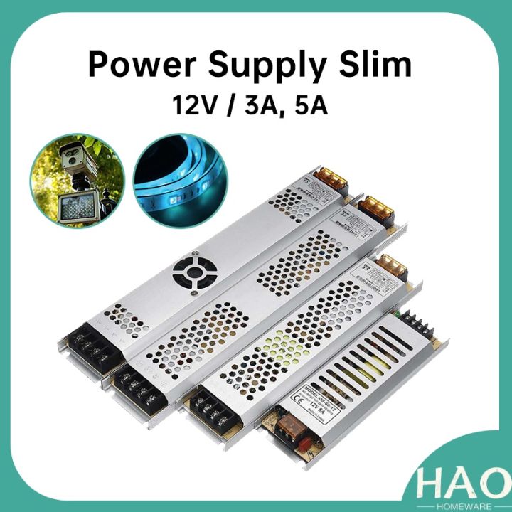 Power Supply Slim 12V 3A 36W / 5A 60W Trafo Indoor Light Box LED Strip