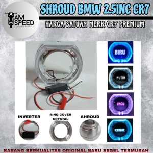 Shroud bmw projector biled 2.5 inch 25 ring full projie angel eye crystal shourd