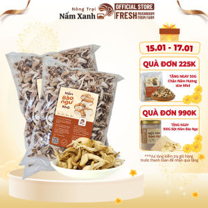 Nấm Bào Ngư Xám Khô (50gr - 1kg) Loại 1 Hàng Đẹp Ngon Sạch Giòn Bổ Dưỡng - Nông Trại Nấm Xanh