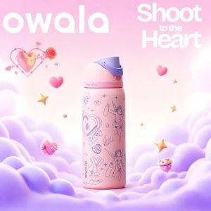 ready stock Original 【100% Authentic】Owala FreeSip Shoot to the heart Water Bottle 24oz/32oz Leak-Proof with Built-in StrawBPA-Free