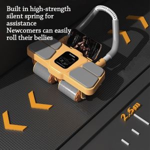 MECOME 4 Wheels Abdominal Wheel Slider Rail Automatic Rebound Exercise Roller Upgrades To Start Fast Workout Wheel Home Gym