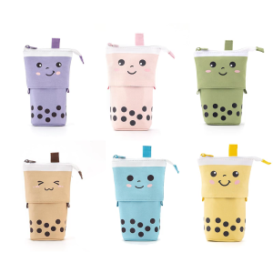 Cartoon Pencil Case Telescoping Pencil Case Standing up Pen Holder Desk Pen Organizers Zippered Pen Case for Boy Girl