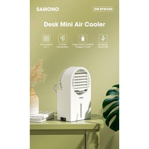 SAMONO SW-EFW300 Desk Mini Fan Cooler Kipas Angin USB Charging 4in1 / USB Charging SW-EFW300 Putih