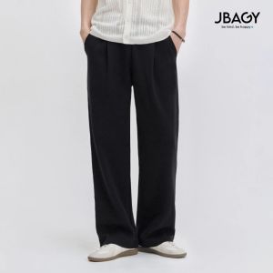 New Arrivals| Quần nỉ ống rộng nam nữ cạp chun 2 màu đen xám kiểu xếp ly vải Nỉ Umi JBAGY - JD0109