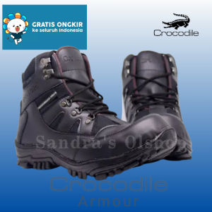 Promo Hari Ini Sepatu Crocodilee armour Ujung besi safety tracking ridding adventure kerja lapangan proyek bisa COD