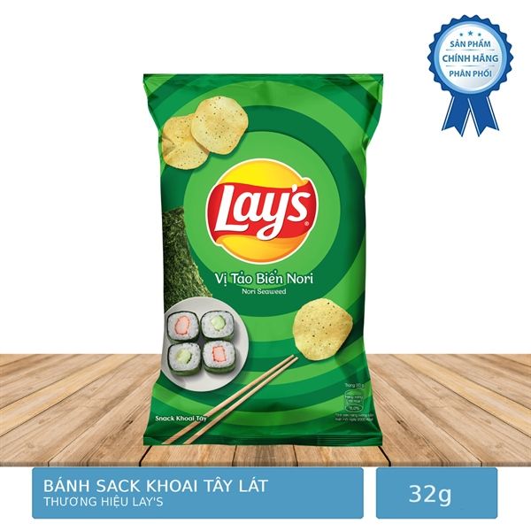 Snack khoai tây Lay's Vị tảo biển Nori 32g | Lazada.vn