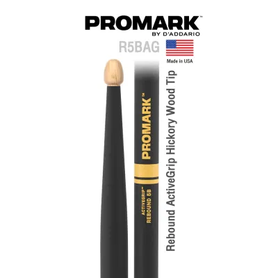 Promark™ ไม้กลอง Rebound 5B ระดับมืออาชีพ มีเทคโนโลยี ActiveGrip™ รุ่น R5BAG ** Designed & Made in USA **