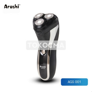 Arashi Shaver Gentleman AGS 002 - Pencukur Jenggot & Kumis Elektrik 4 in 1 dengan 3 Mata Pisau Bulat Stainless Steel