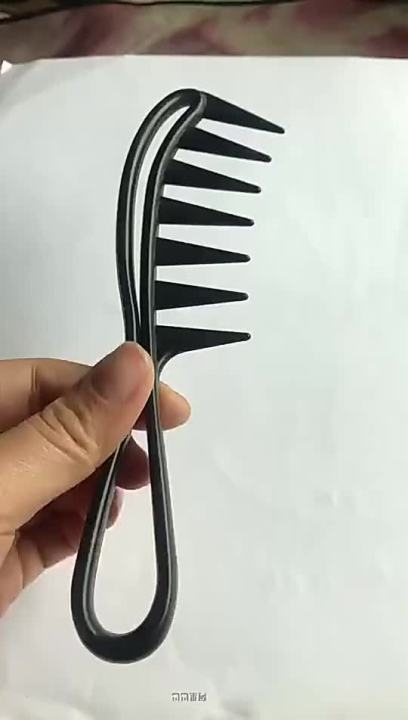 New Wide Tooth Shark Plastic Comb Detangler Curly Hair Salon ...