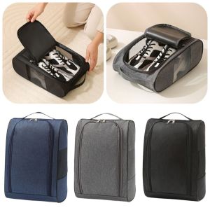 KSHU7 ระบายอากาศได้ กระเป๋าใส่รองเท้าฟุตบอล น้ำหนักเบา แบบถือ กระเป๋าถือรองเท้ากอล์ฟ แบบพกพา แบบพับได้ กระเป๋าใส่รองเท้ากีฬา สำหรับบ้าน