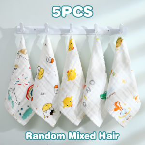 5PCS Muslin Cotton Baby Towels Scarf Bath Towel Soft Absorbent Newborns Baby Face Towel Washcloth 25*25cm