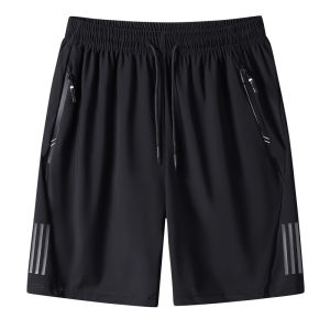 2025 Quần Short Lụa Băng Mẫu Mới Mùa Hè Quần Nam Rộng Rãi Cỡ Lớn Quần Thể Thao Quần Mỏng Năm Điểm