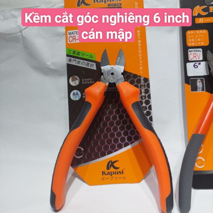 Kìm cắt góc nghiêng Kapusi Nhật Bản cỡ 5 inch và 6 inch, và kìm 6 inch ...