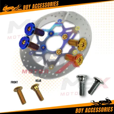 Screw Skru Disc Plate Titanium Gold FRONT & REAR Y15 / Y125Z / LC135 / SRL / FZ150 / RXZ / RS150 (1PC/1Biji)