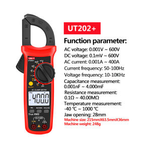 UNI-T Đồng hồ kẹp đo điện kỹ thuật số RMS thật ut202a + ut204 + AC DC Máy kiểm tra dòng điện áp ut203 + ut202 + ut201 + kẹp vạn năng tần số kháng đo điện dung