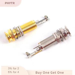 PHYTR HOT 1pc Brass Electric Guitar Bass Input/Output Mono Long Threaded Jack Socket