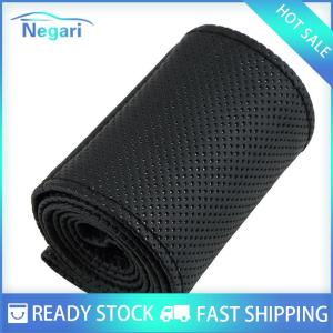 NG Motor✨ COD ✨ Car New Car Truck Leather Steering Wheel Cover With Needles and Thread Black DIY