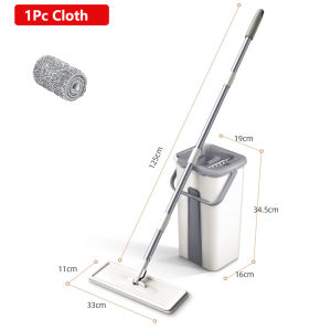 Fypo Household Lazy Floor Mop Narrow Flat Mop Free Hand-Washing Mopping Microfiber Cloth Mop With Bucket floor cleaning tools