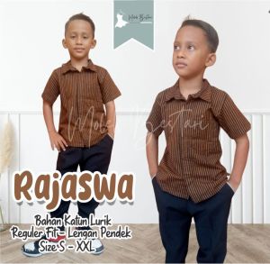 RAJASWA Kemeja Lurik Anak Remaja 1-13thn Seragam Batik Tradisional Anak TK SD SMP