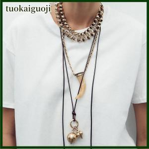 tuokaiguoji Sang trọng Multilayer Wolf răng Dây chuyền mặt dây chuyền cho phụ nữ người đàn ông cổ điển dân tộc phong cách hình học Vòng cổ kỳ nghỉ Đảng đồ trang sức quà tặng