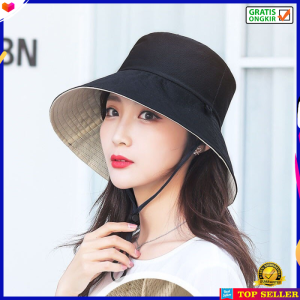 TOPI BUCKET LEBAR WANITA FASHION PRIA KOREA CAP PANCING PANTAI WOMEN TERBARU AA1