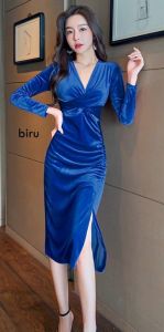 Gaun Beludru/ dress beludru velvel / dress midi velvet beludru