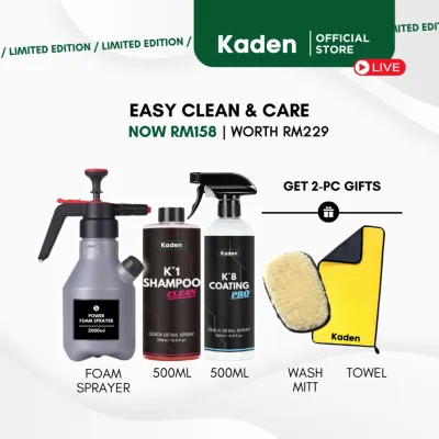 KADEN｜EASY CLEAN & CARE (K°8 Graphene Coating Pro + K°1 Crystal Wax Car Shampoo + Foam Sprayer)