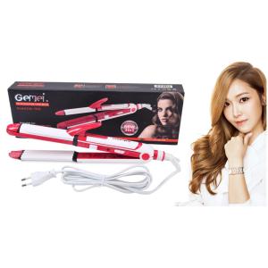 Gemei เครื่องหนีบผม 3 in 1 หนีบผมตรง หยัก และม้วน ปรับ 3 ระดับ ทัวร์มาลีนเซรามิก GM-1958 กำลังไฟฟ้า 30 วัตต์ ร้อนเร็ว 230C สุดคุ้ม!!! - สีชมพู