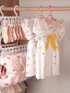 Clip childrens clothes hanger home wardrobe storage baby socks drying hanging multifunctional baby plastic clothes hanger