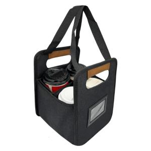 Reusable 4 Cup Insulated Carriers With Adjustable Dividers And Foldable Design For Outdoor Event And Daily Use