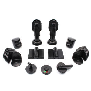 20PCs/Set 6CM Toilet Partition Accessories Black PP Toilet Partition Set For Public Bathroom