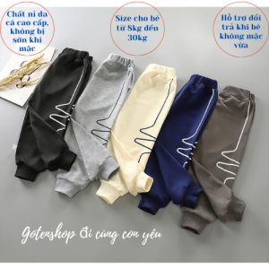 Quần dài trẻ em quần nỉ cho bé chất nỉ da cá cao cấp mềm mịn không bị sờn khi mặc QDN3