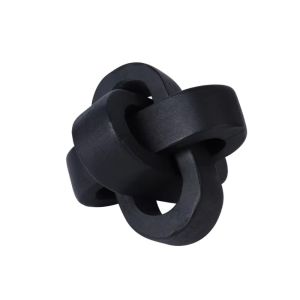 YOUSHI TOP Art Craft Wood Knot Ornament Handmade 3-Link Chain Wooden Buckle Rustic Hand-carved Wooden Chain Ball Table
