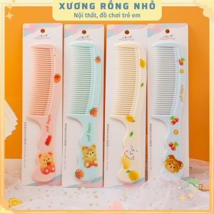 Lược chải tóc nhựa hình động vật 3D nổi cán dài màu pastel Lược tay cầm hình thú Lược hình dễ thương