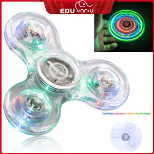 LED Light Fidget Spinner Toy Hand Spinner Fidget Toy with 3 Color Light Stress and Anxiety Relief Hand Kill Time Toys