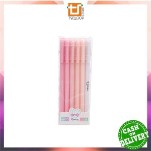 OFM-A48 Pulpen Gel 6IN1 Motif Polos Warna Pastel Gaya Korea / Alat Tulis Pena Cair 0.5mm / Pena