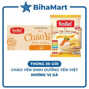 [THÙNG 30 GÓI] - YENVIET - Cháo yến dinh dưỡng YenViet hương vị Gà Cháo yến thịt gà Yến Việt Cháo gà YenViet ăn liền (50g/gói)