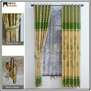 Gorden Ruang Tamu Mewah Motif Bunga Tulip Kain Blackout Import Floking Tebal Bludru Embosh