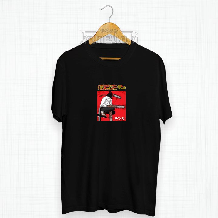 Baju Kaos Anime CHAINSAW MAN Denji On RED Art Pochita Makima Baju Distro Pria Wanita Terbaru KAMEHAKI Kaos Cotton Combed 30s Premium