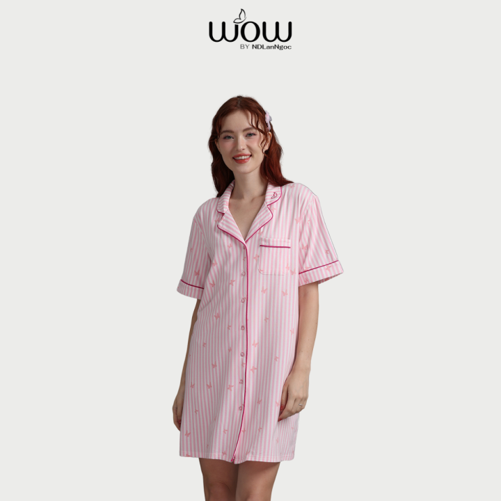 [Hàng mới về] Đầm ngắn pijama nữ 𝐖𝐎𝐖 𝐛𝐲 𝐍𝐃𝐋𝐚𝐧𝐍𝐠𝐨𝐜 in - N0011 | Lazada.vn