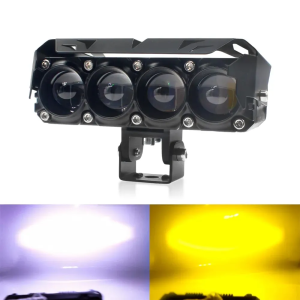 2PCS Lampu Tembak LED Laser D2 D3 transformer 4 mata SQL 4 mata lensa 2 Warna Putih Kuning Untuk Mobil Dan Motor