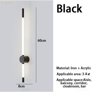 Simple Long Strip Wall Lamp Modern malist Bedroom Bedside Lamp Nordic Light Luxury Living Room Ho Background Wall Corridor Wall Lamp