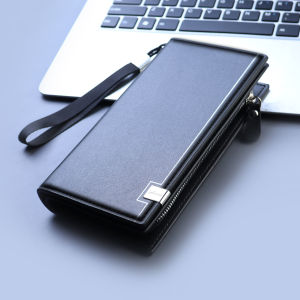 AE New zipper clutch bag for men business handbag large-capacity mens phone bag multifunctional long wallet for men