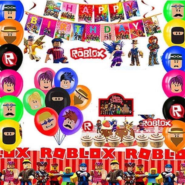 Fastshipment 61Pcs/set Deluxe Robloxs Theme Birthday Party Decoration ...