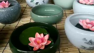 Naxisen Luluo Chậu Hoa Lớn Bát Không Lỗ Sen Hoa Sen Thủy Canh Đồng Cỏ Thủy Tiên Chậu Hoa Thì Xanh Chậu Gốm Thủy Sinh Sáng Tạo